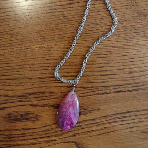 Handmade byzantine necklace with natural stone pendent